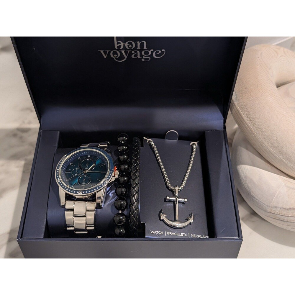 Bon Voyage Blue Face Watch Gift Set NEW
